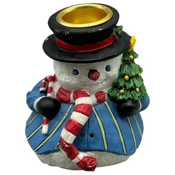 Christmas Snowman Candle Holder By Robert Alan Candle Co. Festive Winter READ - Picture 1 of 6